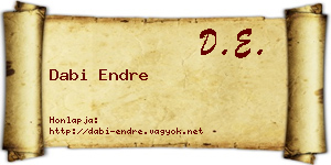 Dabi Endre névjegykártya